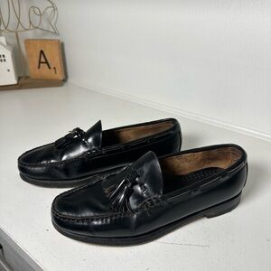 G.H. Bass Weejuns Men’s 10.5 Black Leather Tassel Loafers Made in USA Classic